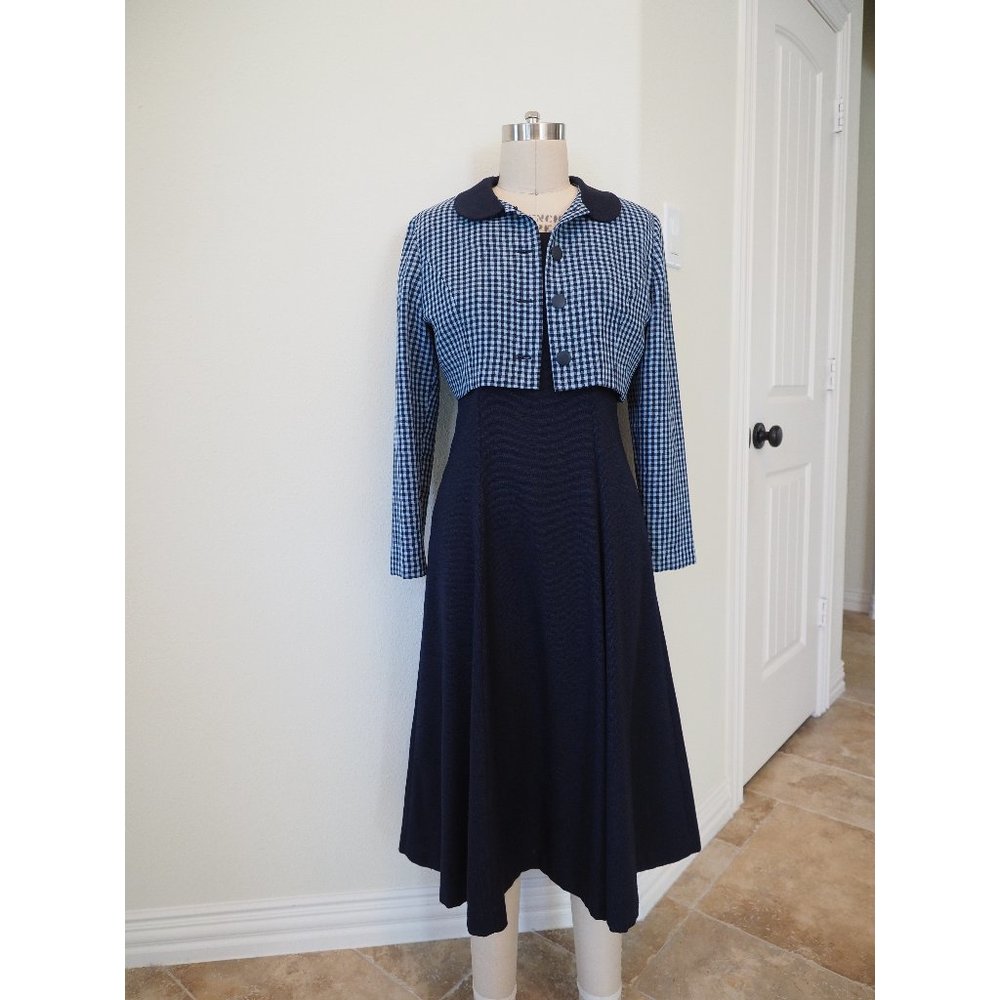 Blue Dress with long sleeve jacket